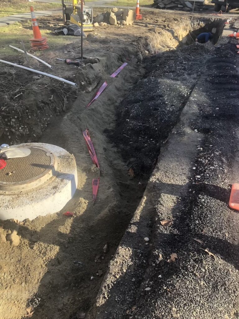 electrical trench project in Weston MA