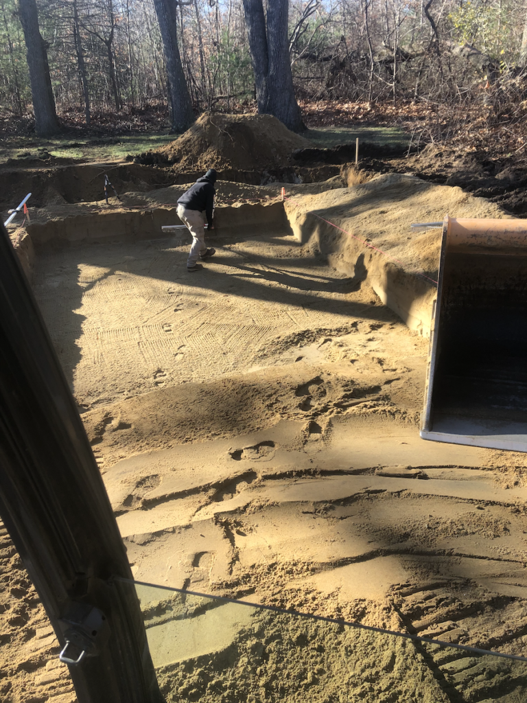 leaching bed installation by EmRay Excavating in Concord MA